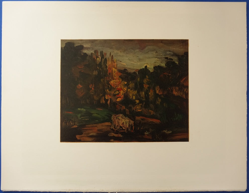 Paul CEZANNE : Paysage d'Aix en Provence - Lithographie en couleurs