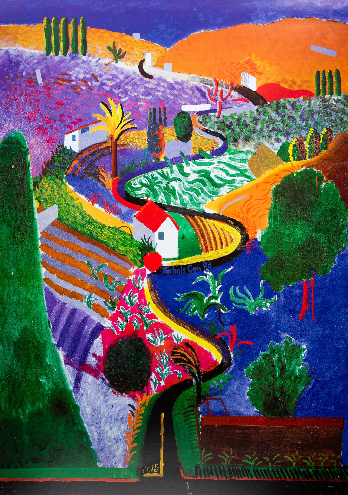 David HOCKNEY : Nichols Canyon - Affiche originale en couleurs
