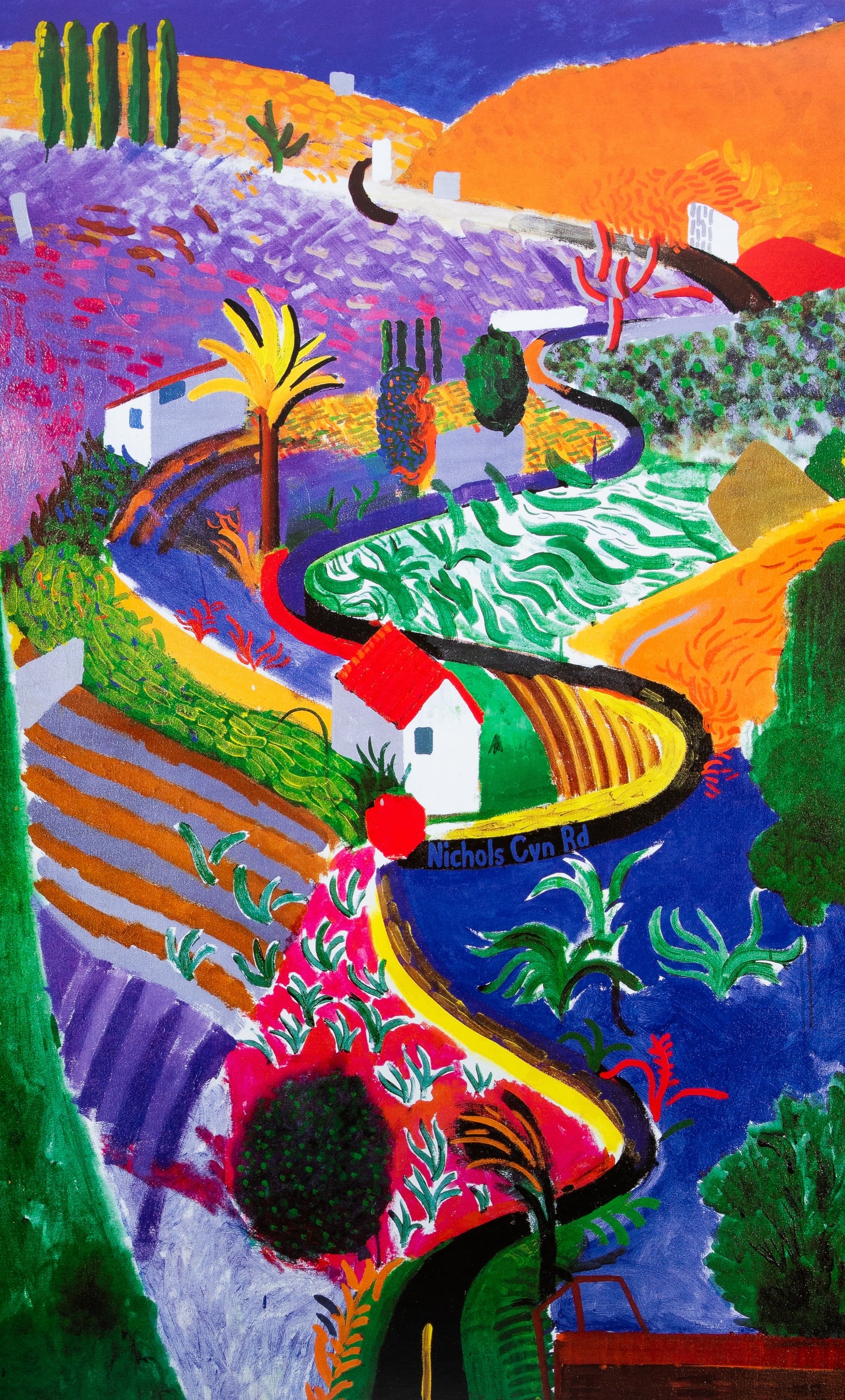 David HOCKNEY : Nichols Canyon - Affiche originale en couleurs