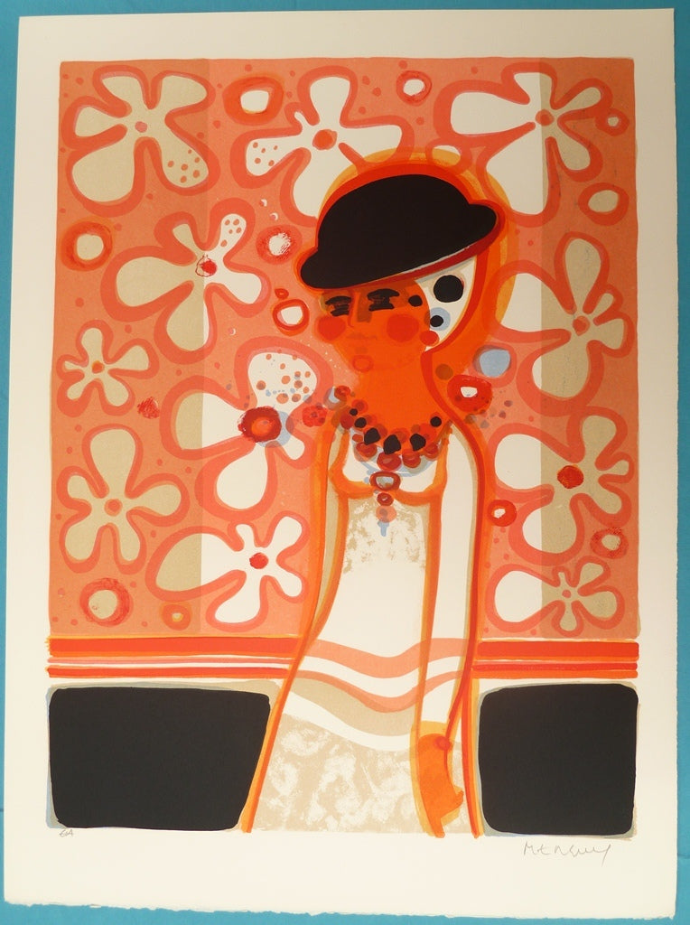 Frédéric MENGUY : Jeune femme au chapeau - Lithographie originale signée