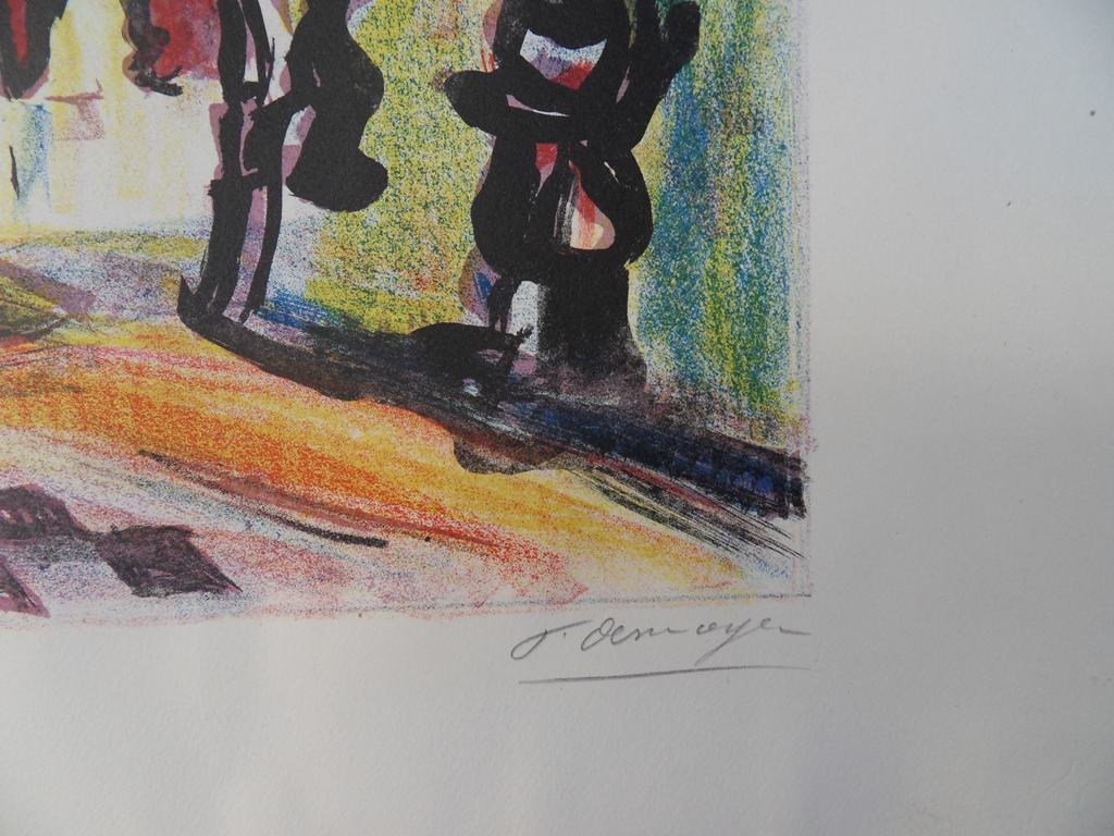 François DESNOYER : Le pont de Prague - Lithographie originale signée