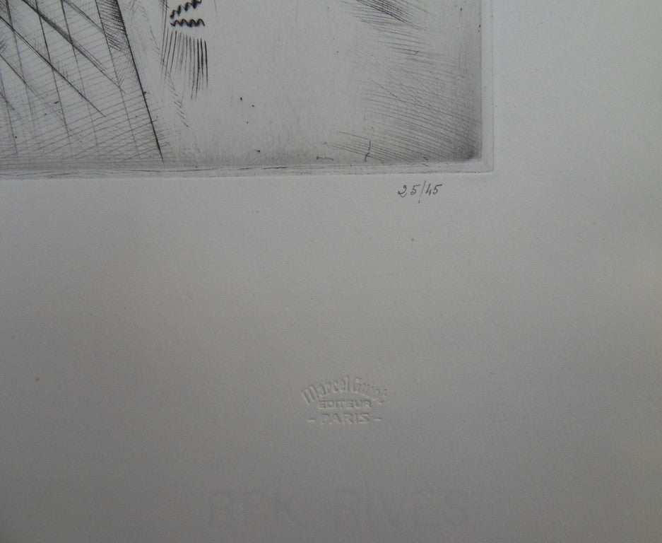 Mily POSSOZ : Jeune fille à l'ombrelle - Gravure originale signée