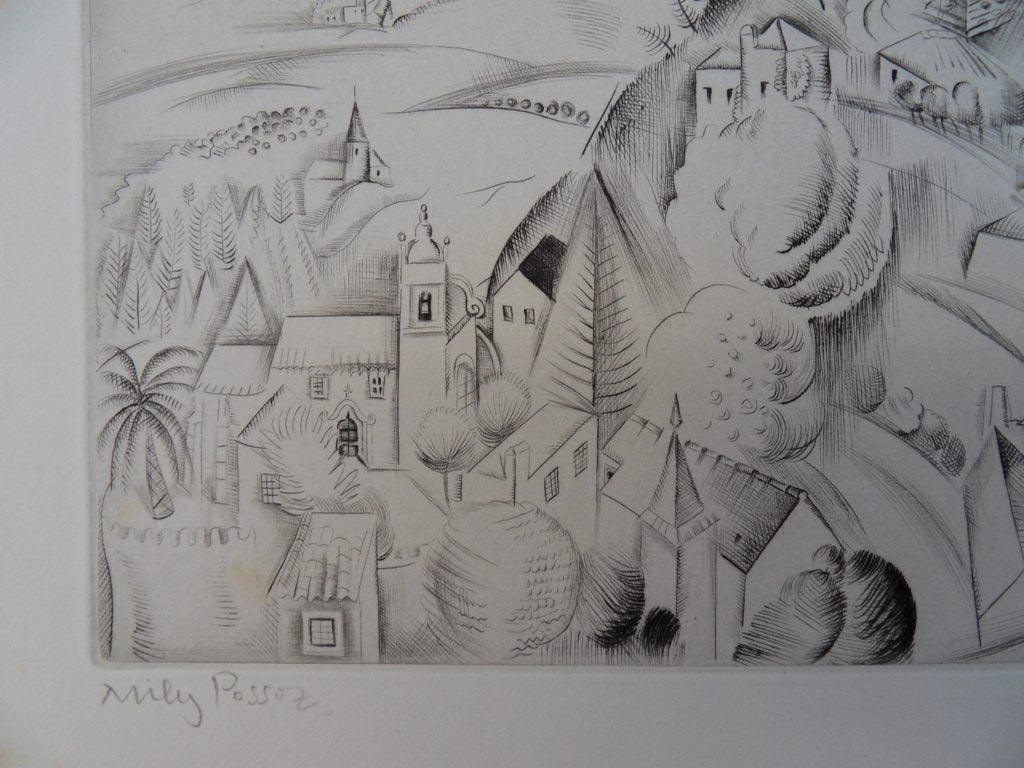 Mily POSSOZ : La Vallée du Douro - Gravure originale signée
