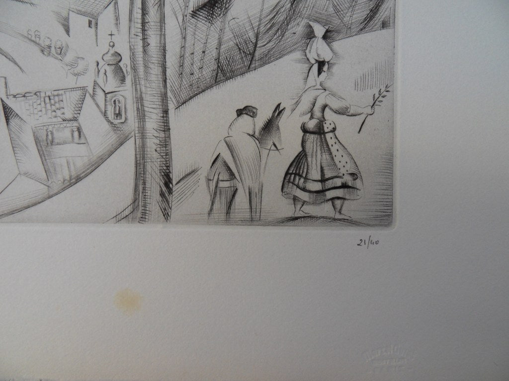 Mily POSSOZ : La Vallée du Douro - Gravure originale signée