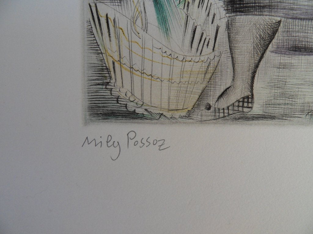 Mily POSSOZ : Les fleuristes - Eau-forte originale signée