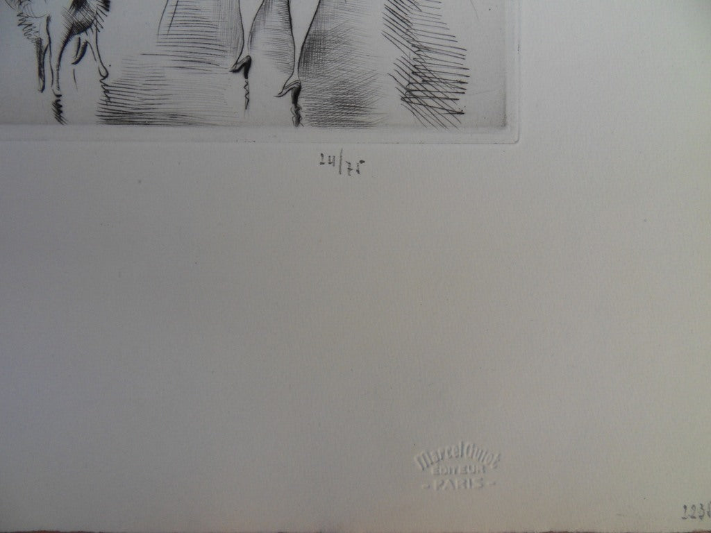 Mily POSSOZ : Paris sous la pluie - Gravure originale signée