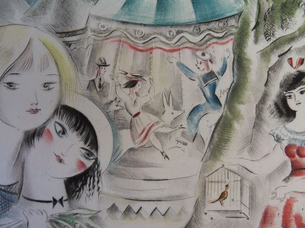 Mily POSSOZ : La fête foraine - Eau-forte originale signée