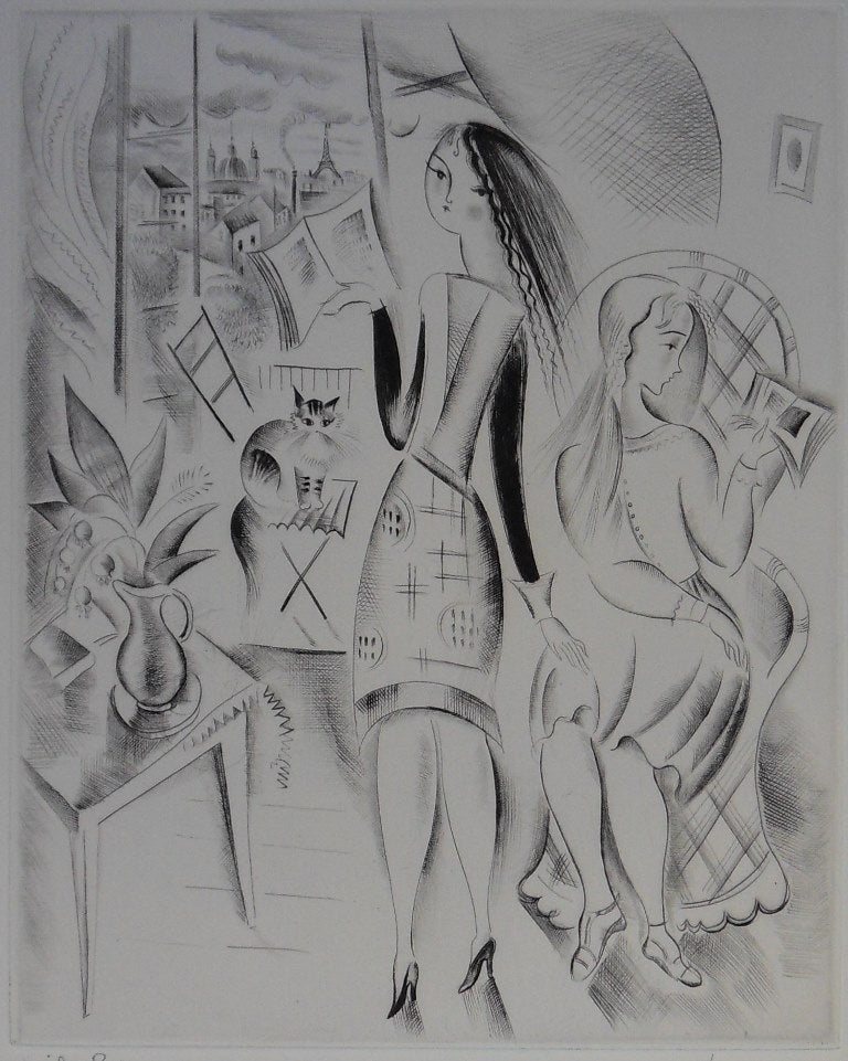 Mily POSSOZ : Les lectrices - Gravure originale signée