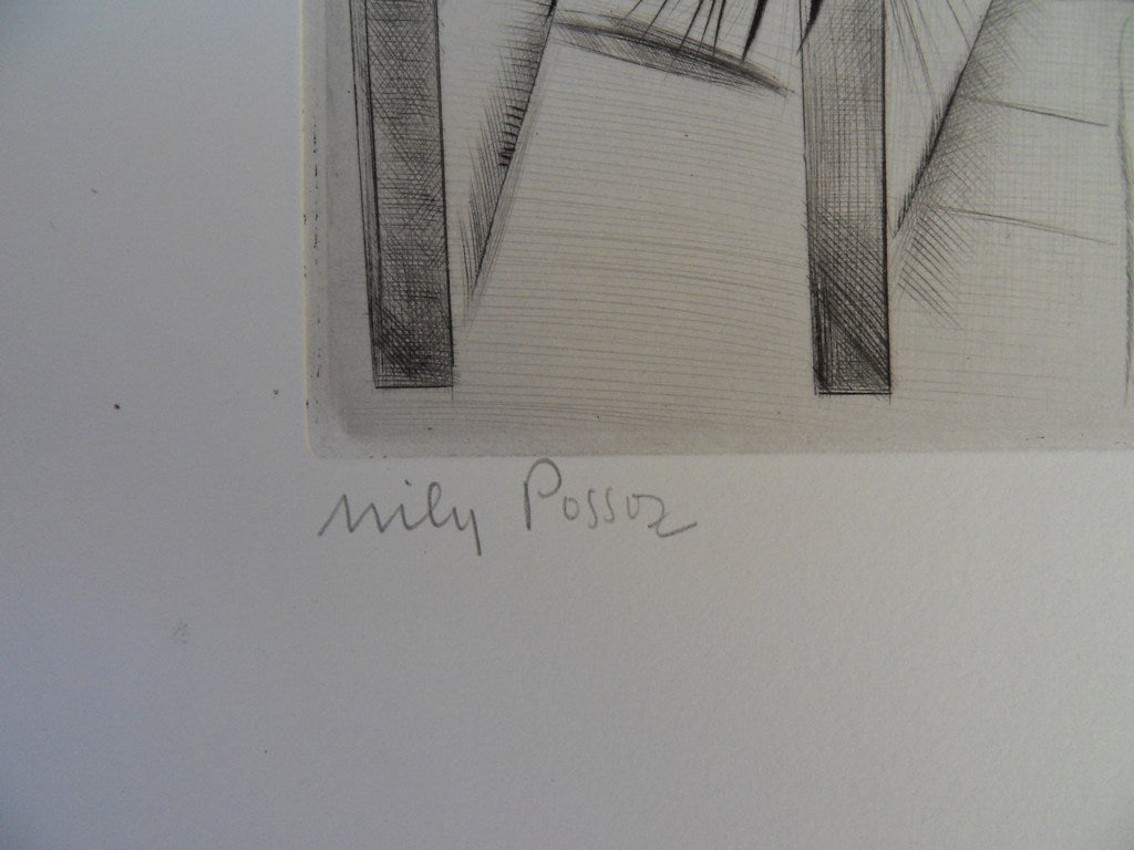 Mily POSSOZ : La sieste du chat - Gravure originale signée