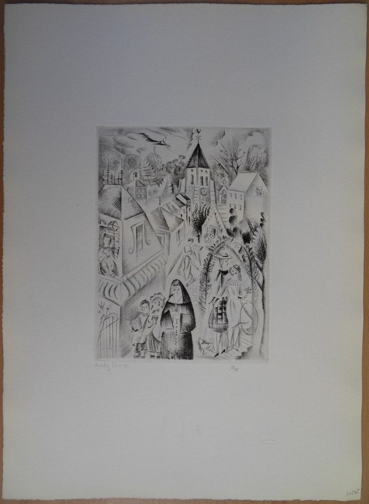 Mily POSSOZ : Fontenay - Gravure originale signée