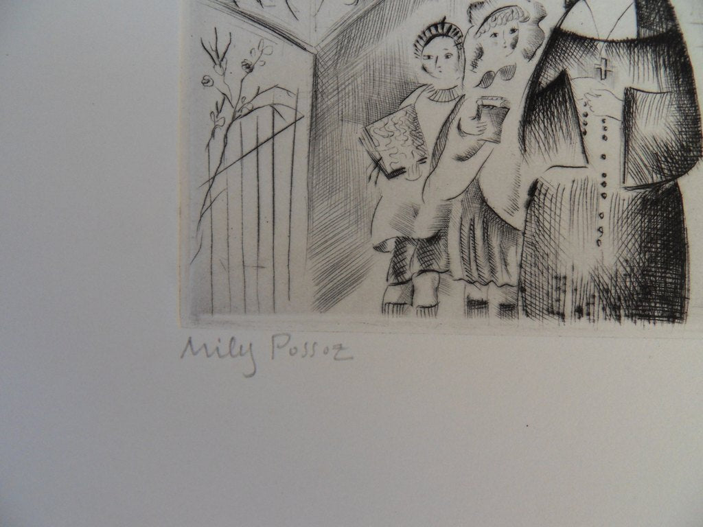 Mily POSSOZ : Fontenay - Gravure originale signée