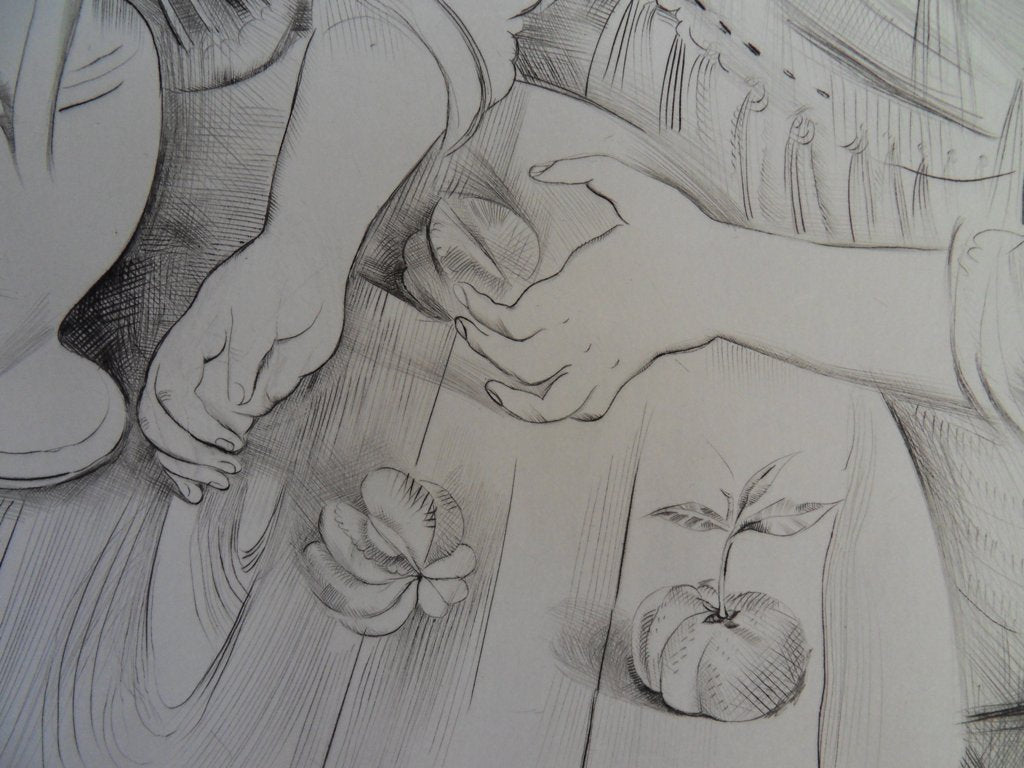 Mily POSSOZ : La jeune fille et la mandarine - Gravure originale signée