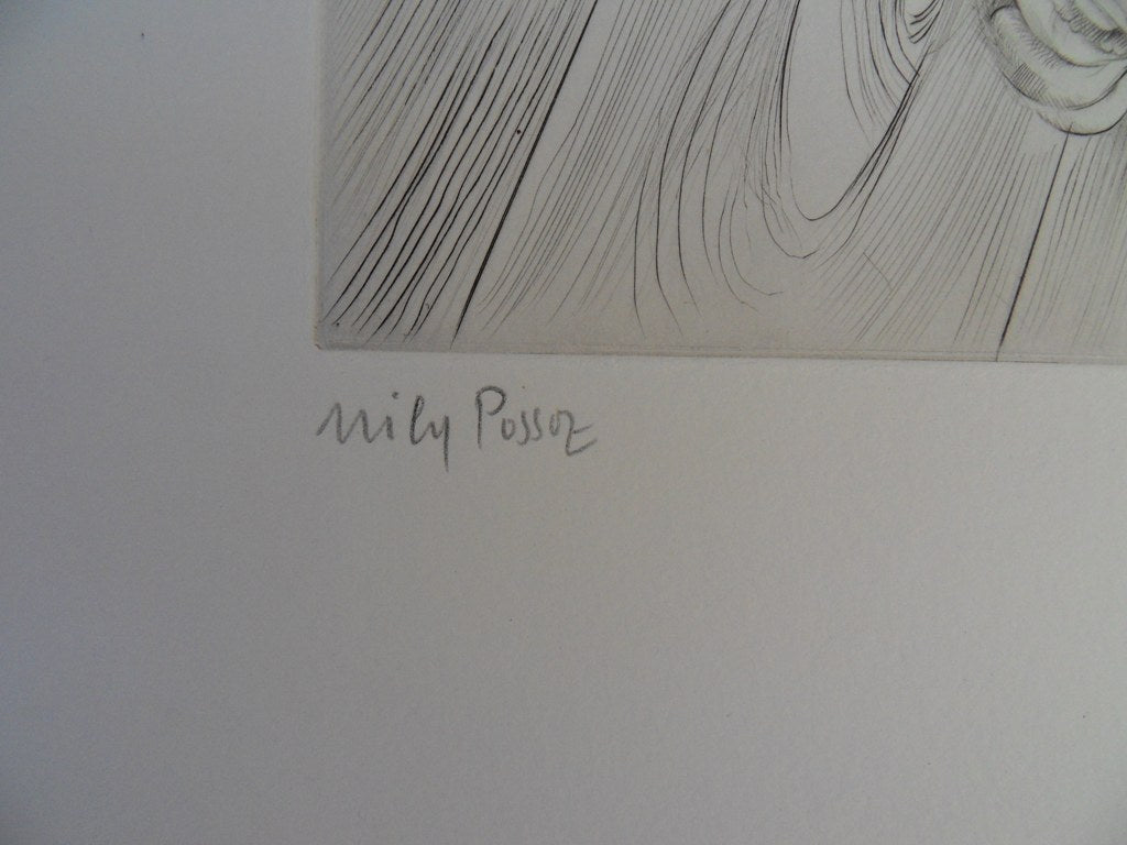 Mily POSSOZ : La jeune fille et la mandarine - Gravure originale signée