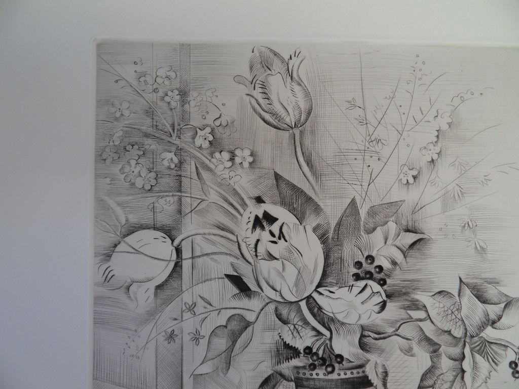 Mily POSSOZ : Le bouquet de tulipes - Gravure originale signée