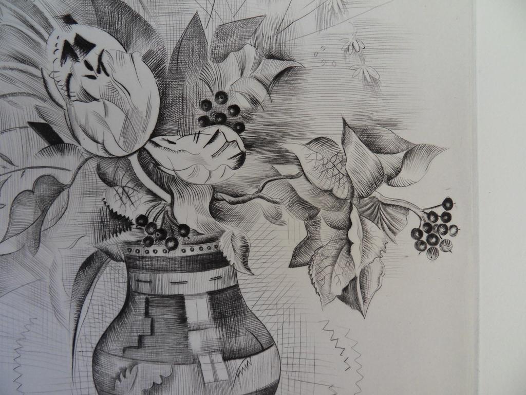Mily POSSOZ : Le bouquet de tulipes - Gravure originale signée