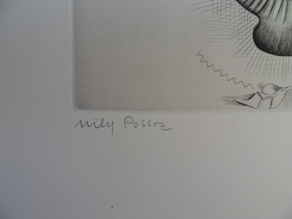 Mily POSSOZ : Le bouquet de tulipes - Gravure originale signée