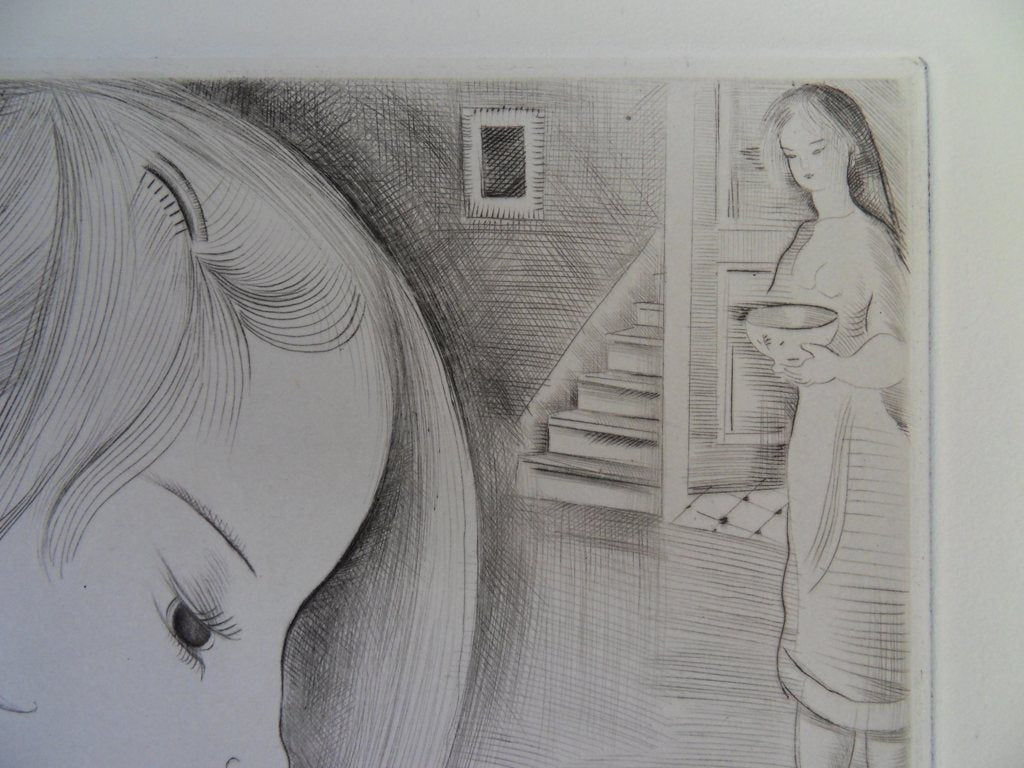 Mily POSSOZ : La joueuse de dominos - Gravure originale signée
