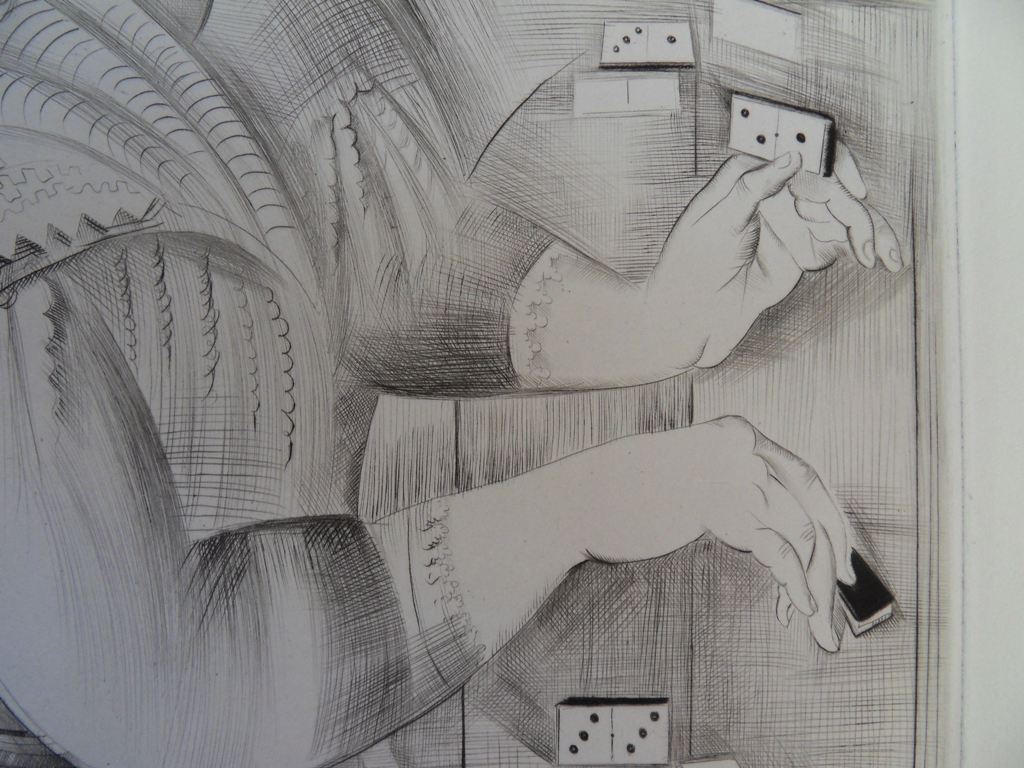 Mily POSSOZ : La joueuse de dominos - Gravure originale signée