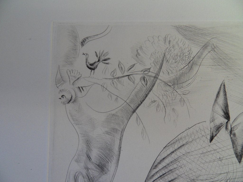 Mily POSSOZ : Jeune fille au muguet - Gravure originale signée