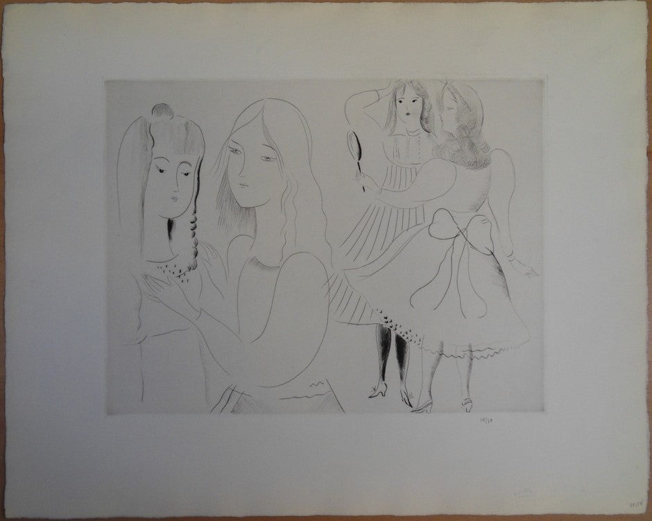 Mily POSSOZ : Les coquettes - Gravure originale