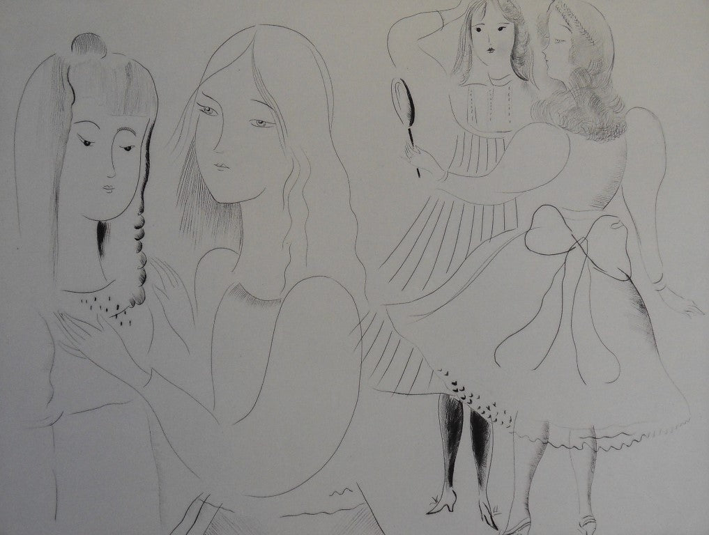 Mily POSSOZ : Les coquettes - Gravure originale