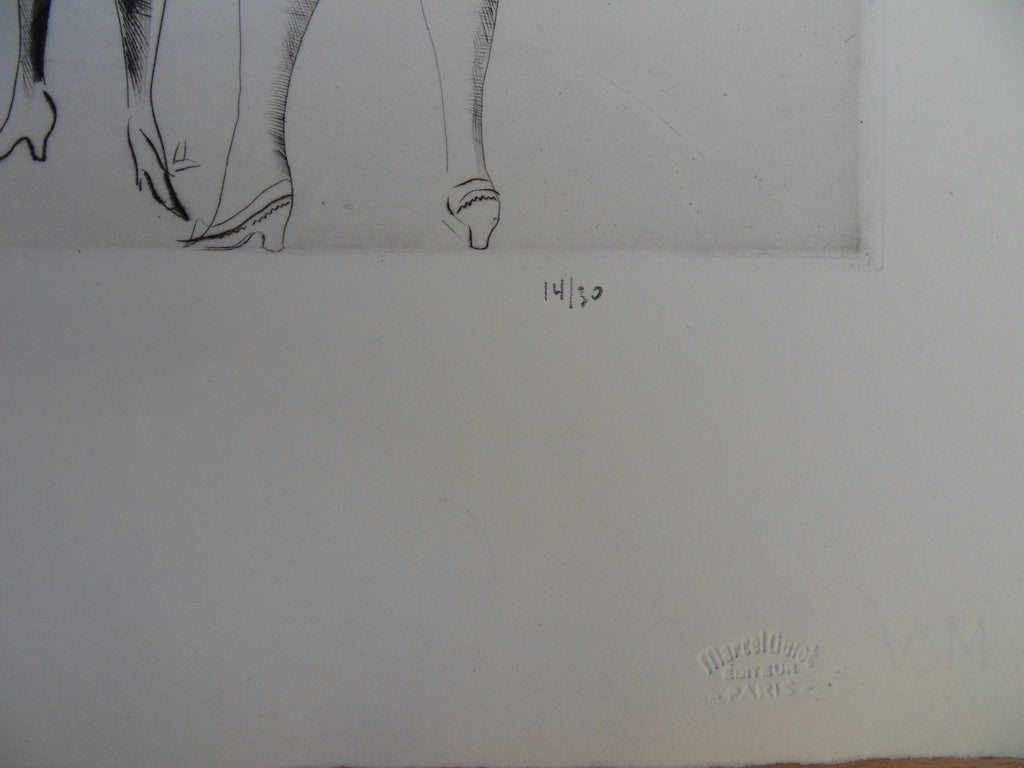 Mily POSSOZ : Les coquettes - Gravure originale