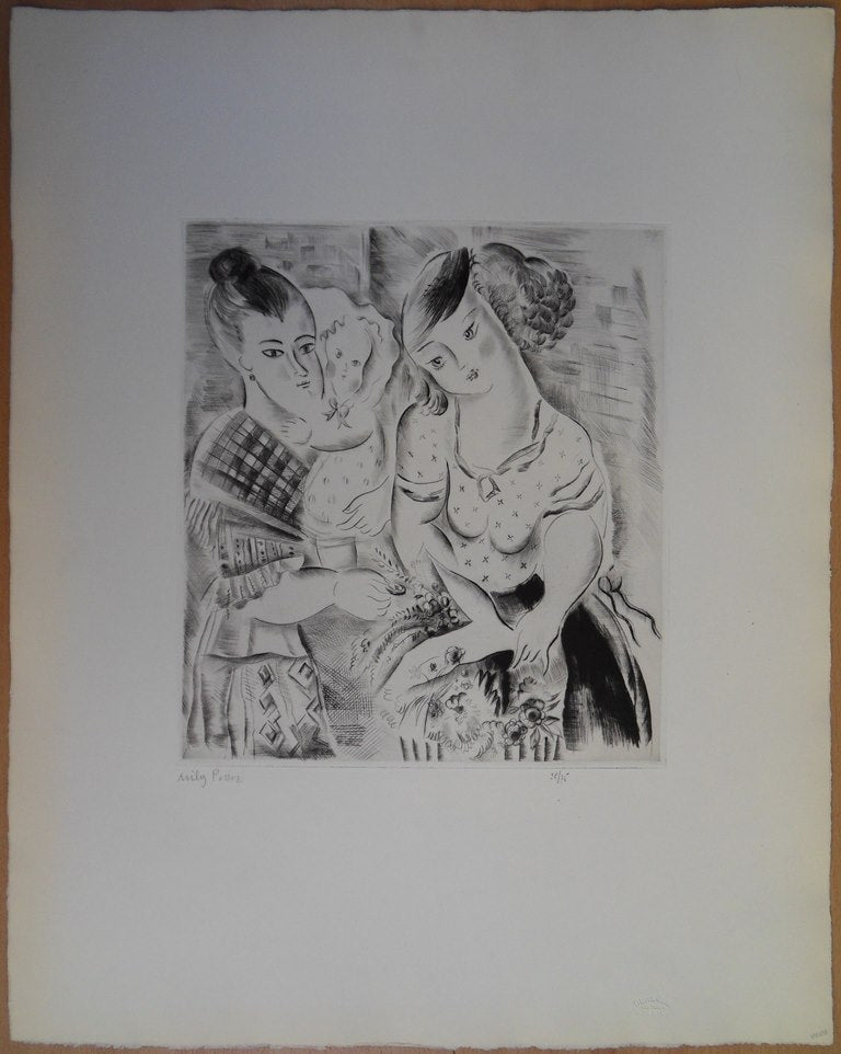 Mily POSSOZ : La fleuriste - Gravure originale signée