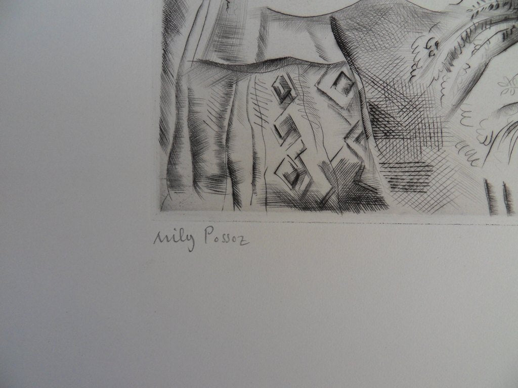 Mily POSSOZ : La fleuriste - Gravure originale signée