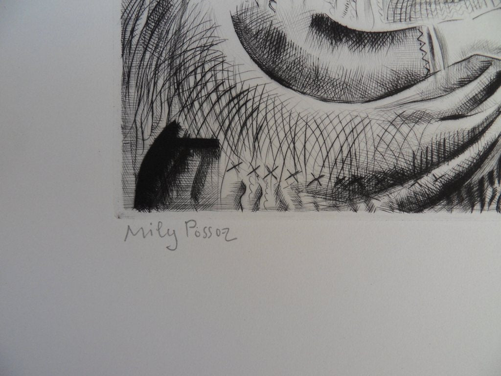 Mily POSSOZ : La fête portugaise - Gravure originale signée