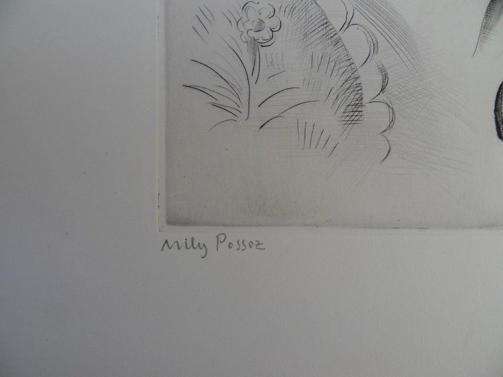 Mily POSSOZ : Les jeunes filles - Gravure originale signée