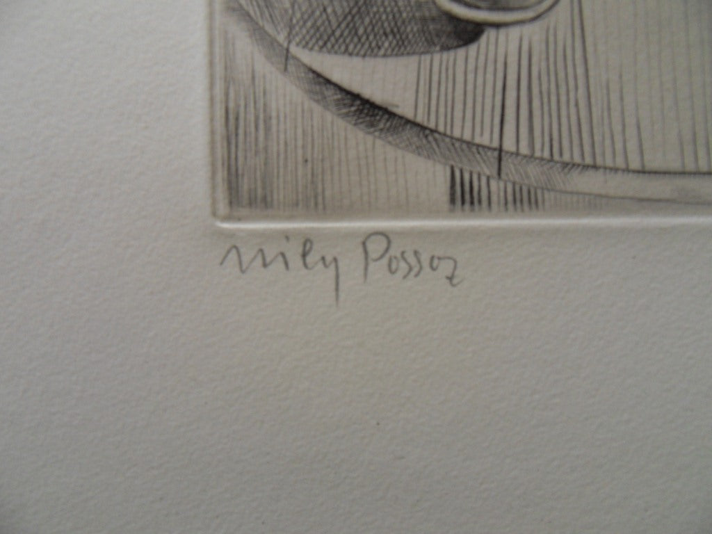 Mily POSSOZ : Nature morte aux fruits - Gravure originale signée