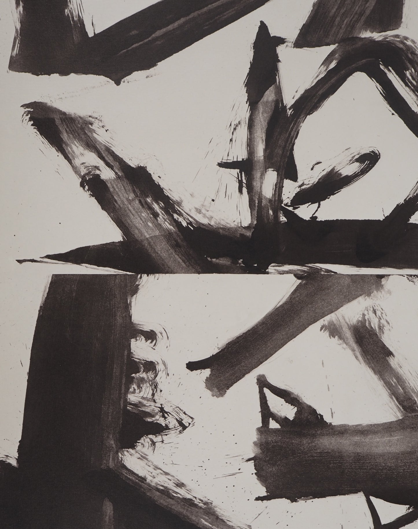 Willem DE KOONING : Composition en noir et blanc - Lithographie signée