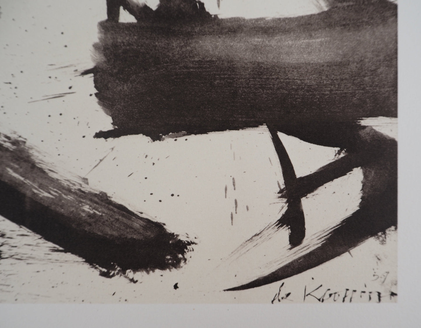 Willem DE KOONING : Composition en noir et blanc - Lithographie signée