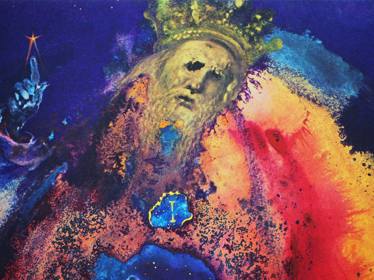 Salvador DALI : Dieu couronné - Lithographie signée