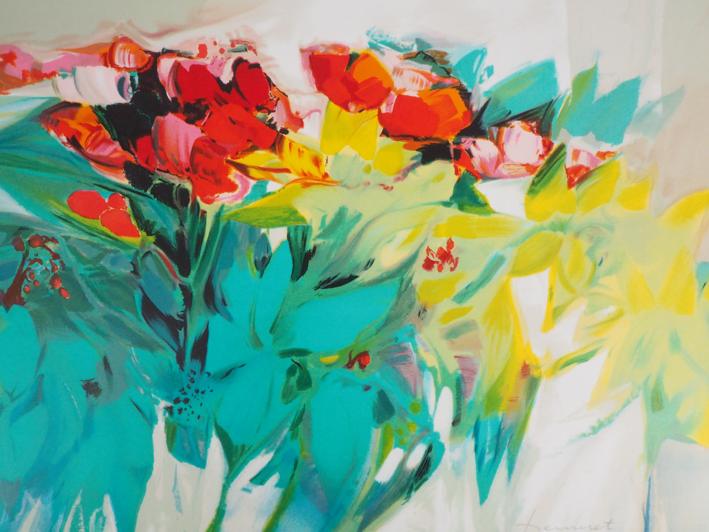 Claude HEMERET: Florales - Litografía original firmada