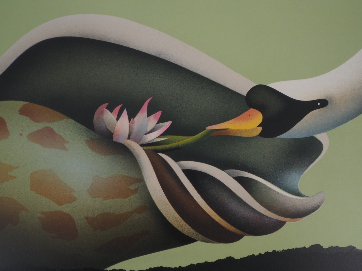 Jean Paul DONADINI : Le cygne et le coquillage - Lithographie Originale Signée
