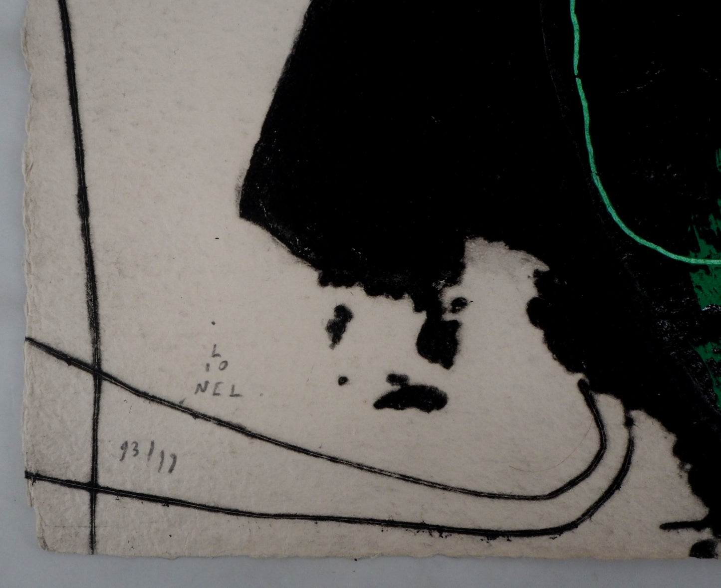 LIONEL : Trace verte - Gravure originale signée