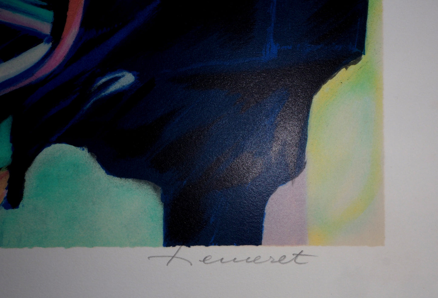 Claude HEMERET: Piano y partituras - Litografía original firmada