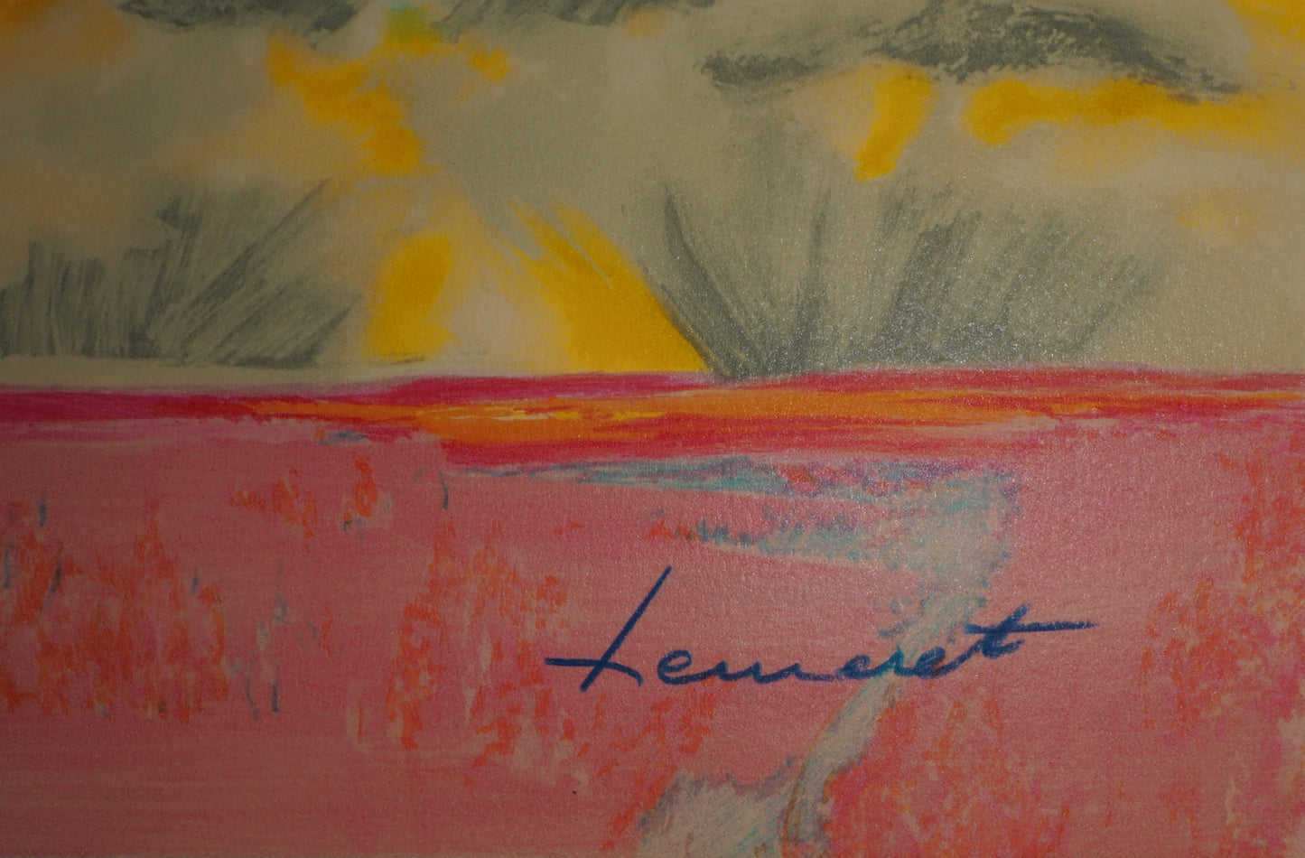 Claude HEMERET: Provenza, Ventana al interior - Litografía original firmada