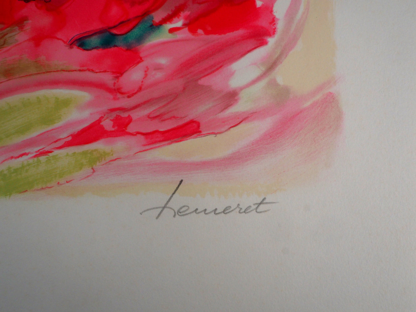 Claude HEMERET: Primavera en el jardín - Litografía original firmada