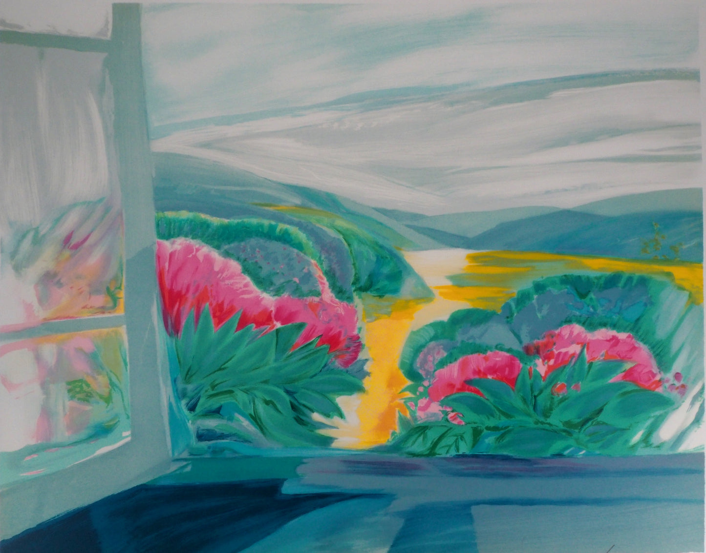 Claude HEMERET: Primavera, el valle florido - Litografía original firmada