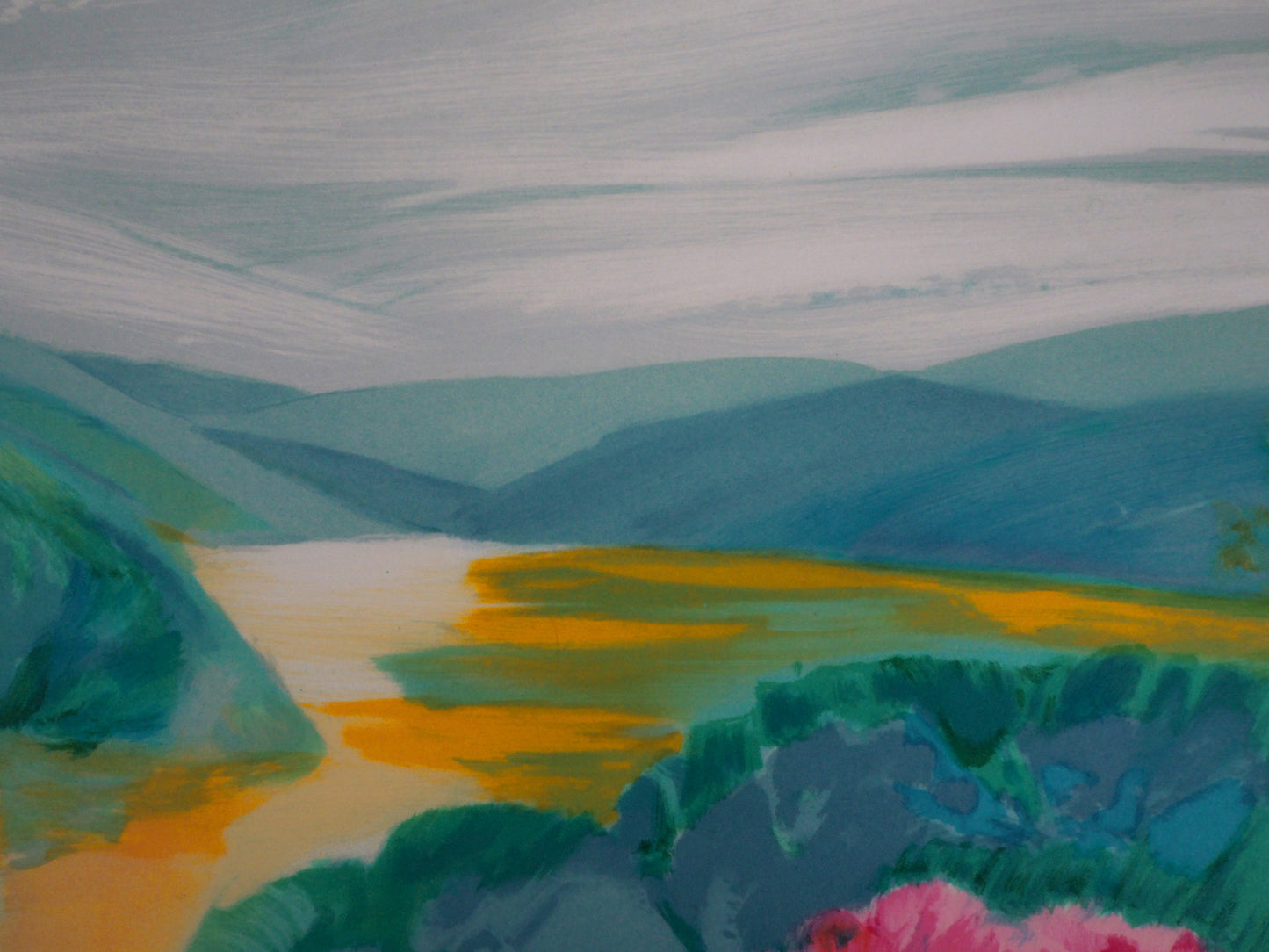 Claude HEMERET: Primavera, el valle florido - Litografía original firmada