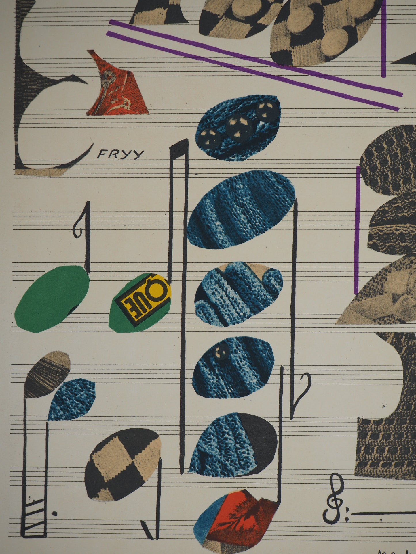 Alberto MAGNELLI : Composition musicale - Lithographie signée