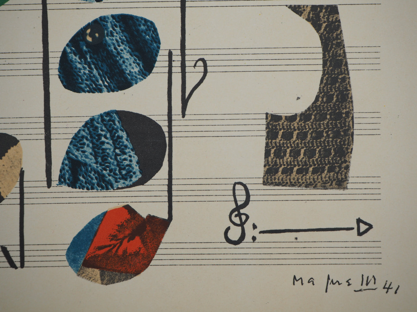 Alberto MAGNELLI : Composition musicale - Lithographie signée