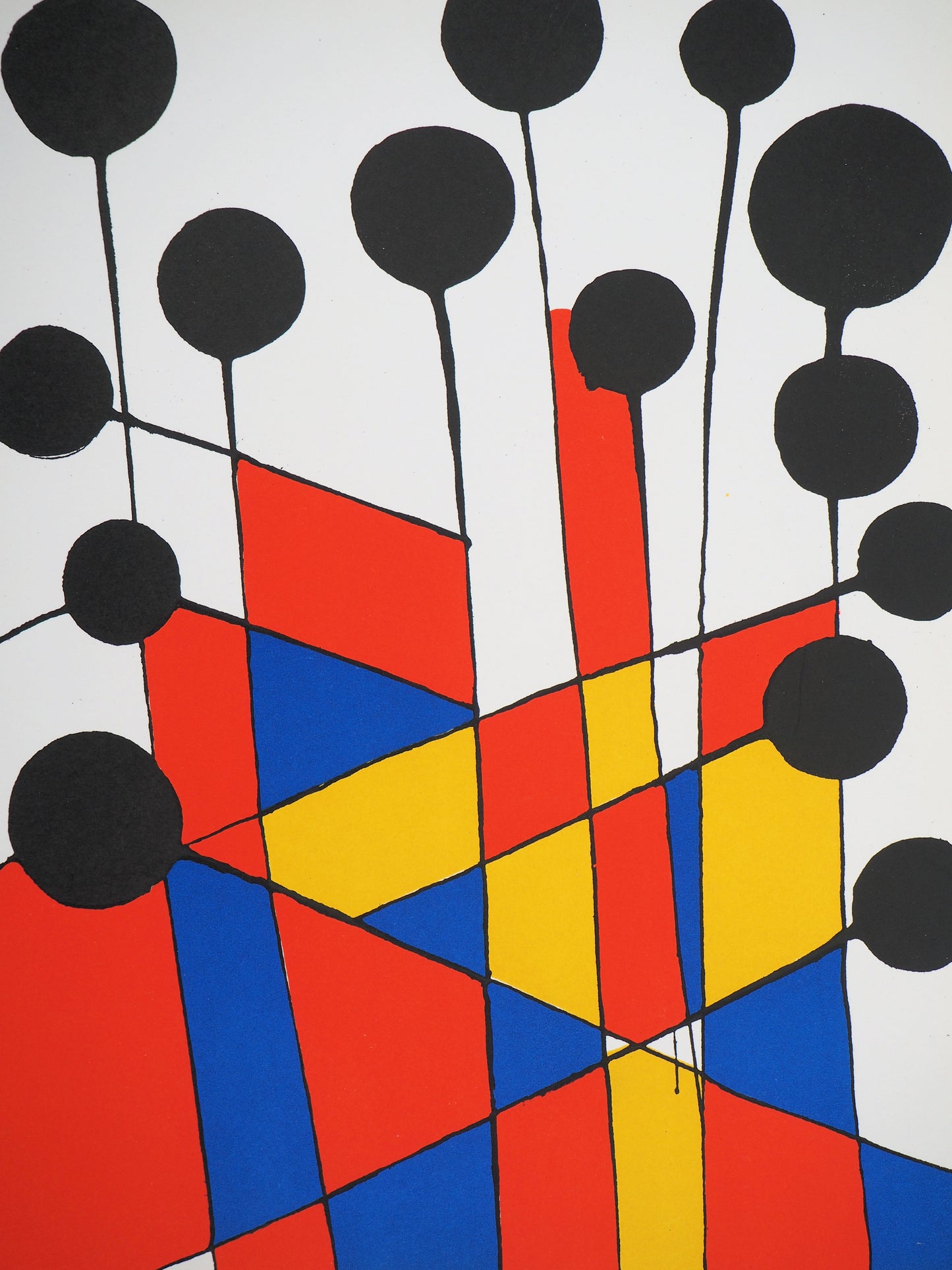 Alexander CALDER : Mosaïque et Ballons noirs - Lithographie originale