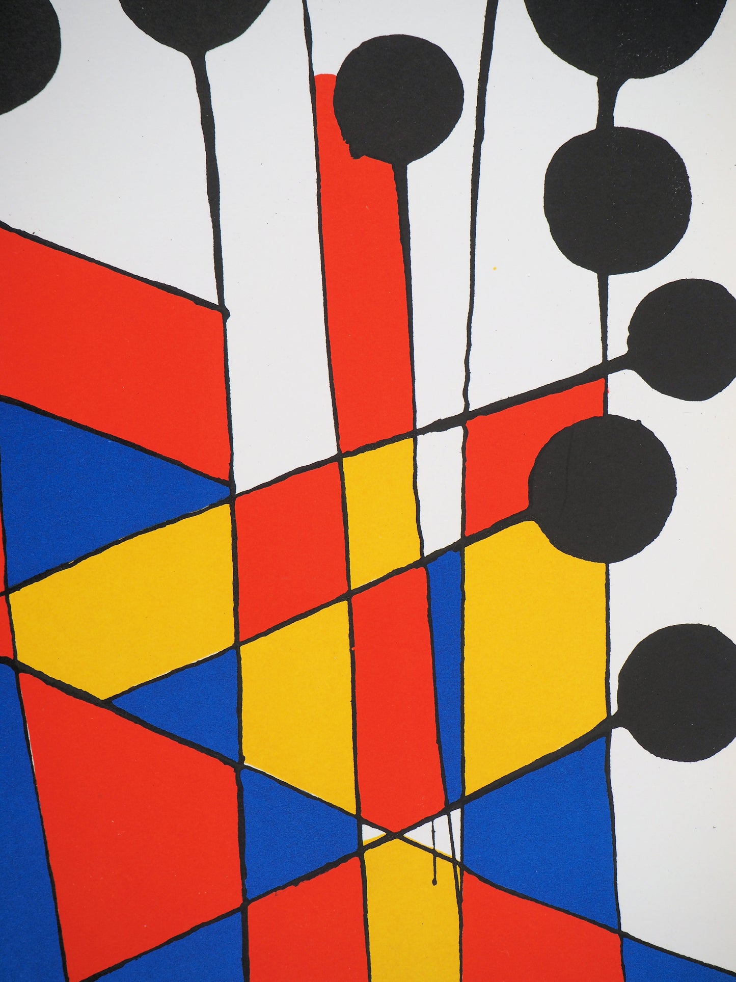 Alexander CALDER : Mosaïque et Ballons noirs - Lithographie originale