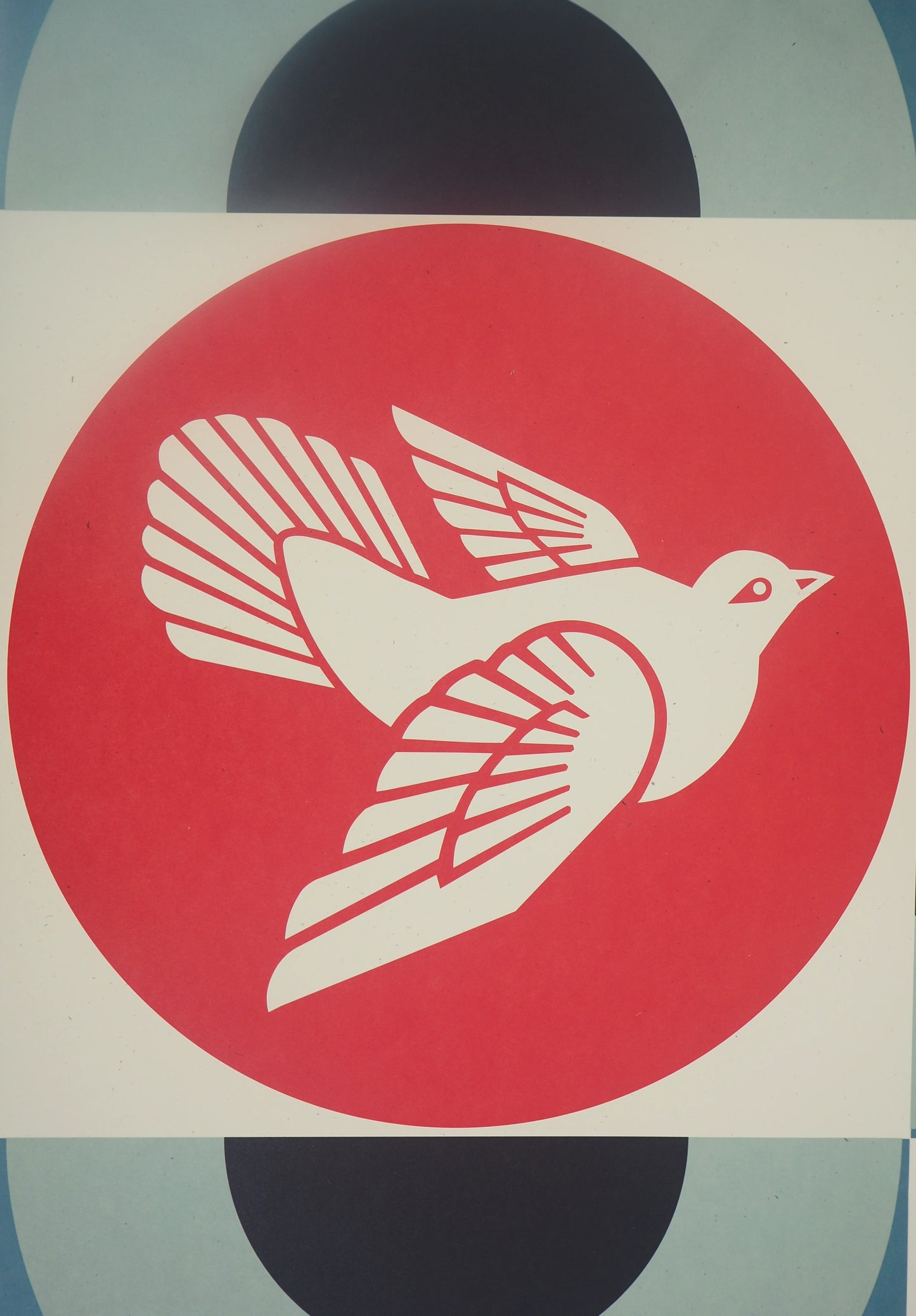 Shepard FAIREY (OBEY) : Geometric Dove Blue - Lithographie originale signée