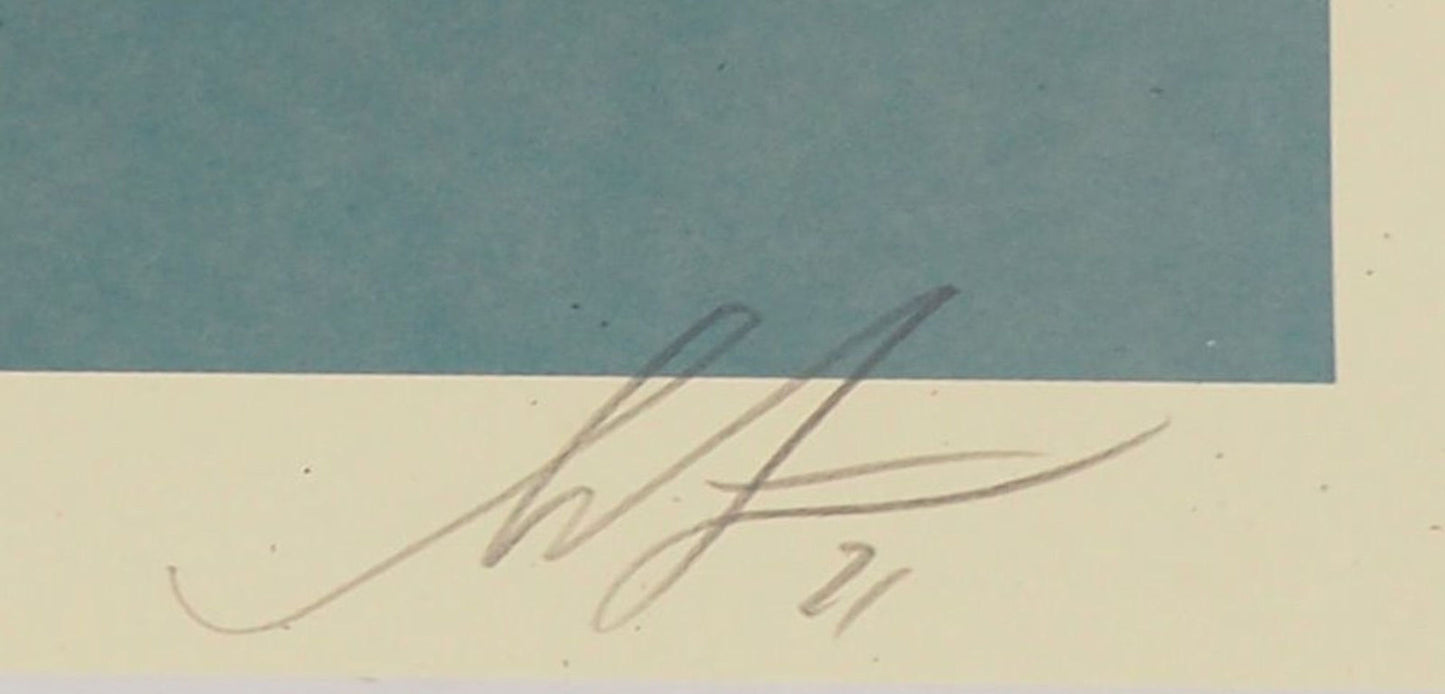 Shepard FAIREY (OBEY) : Geometric Dove Blue - Lithographie originale signée