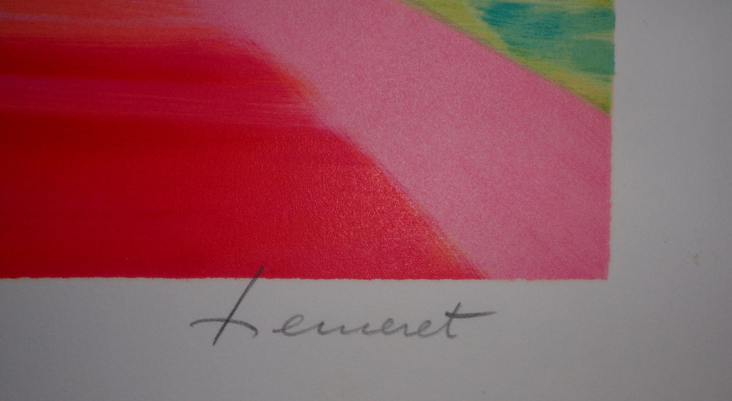 Claude HEMERET: Ramo y ventana al mar - Litografía original firmada