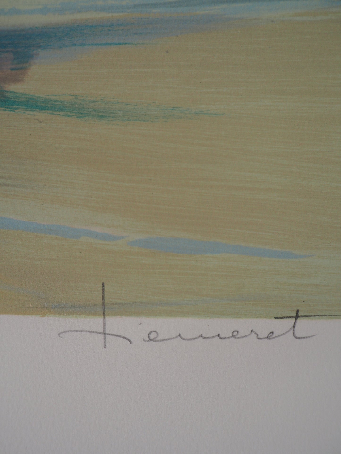 Claude HEMERET: Ramo azul - Litografía original firmada